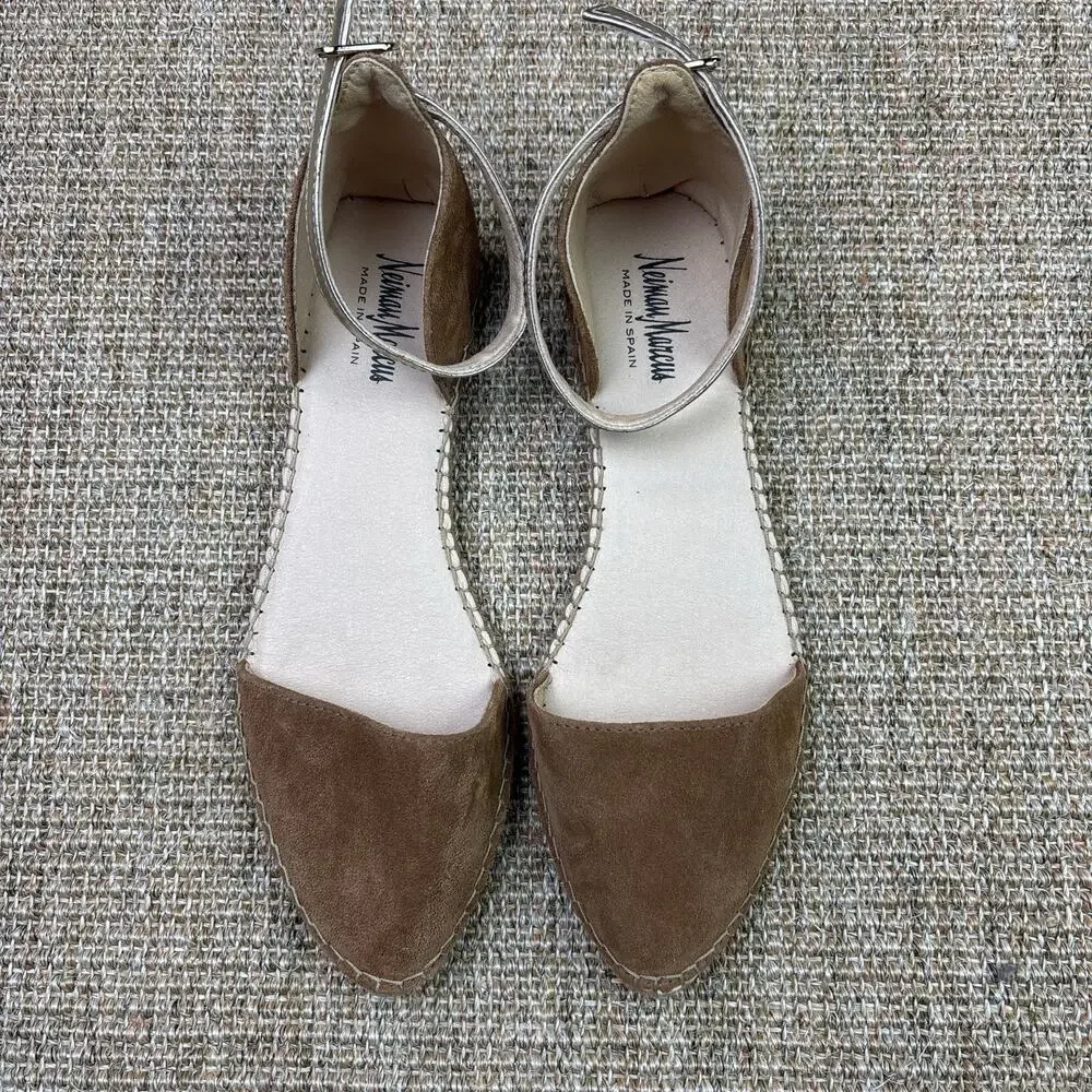 🌿 Neiman Marcus Beige Suede Espadrille Flat|  40/ US 9.5 | Euro Summer\Old Money